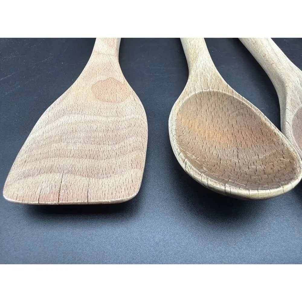 OXO Good Grips Wooden Kitchen Utensil Set 6 Pc Beech Wood Spoons Spatula set